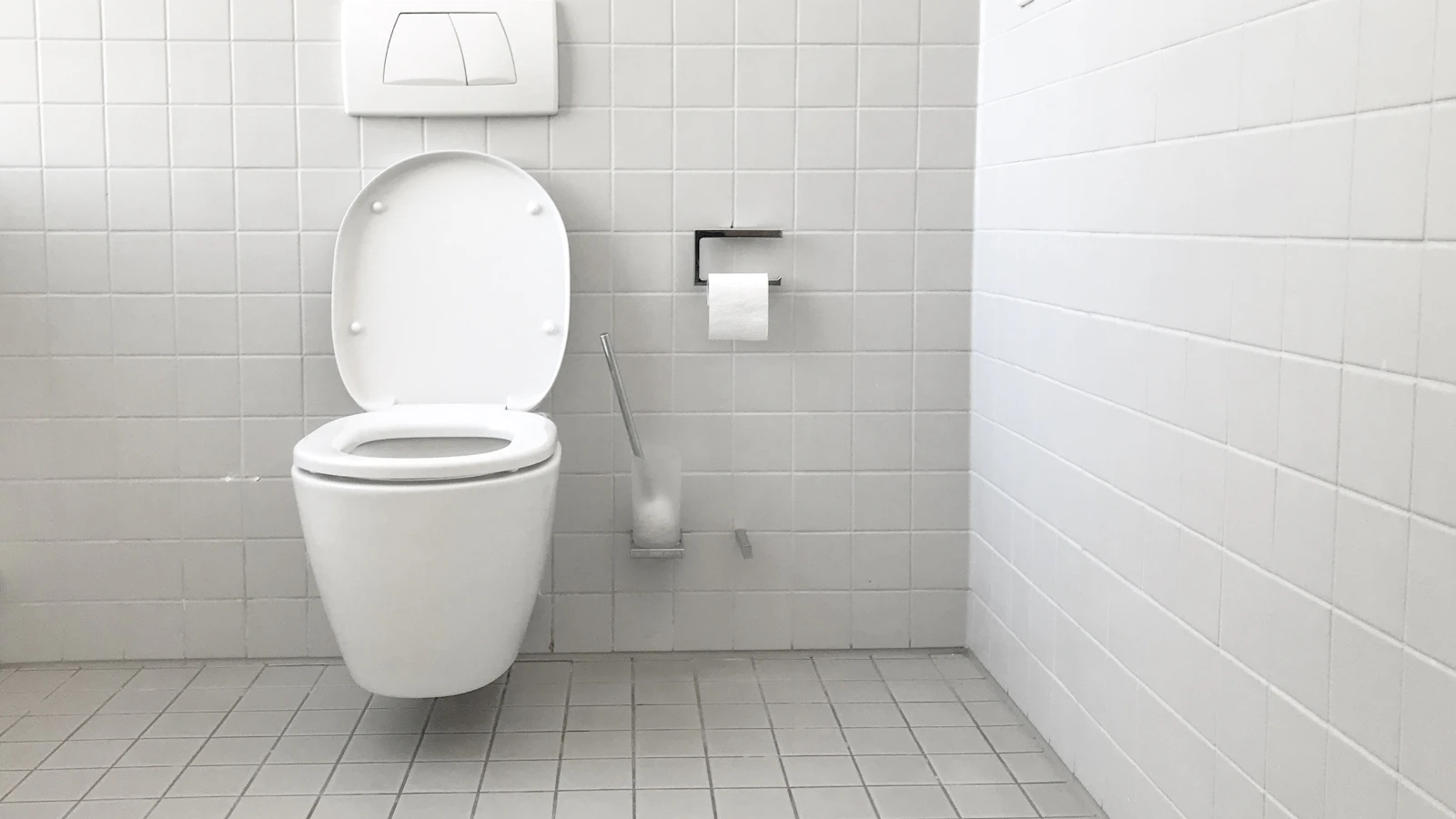 Bílé WC s nádržkou v čisté koupelně
